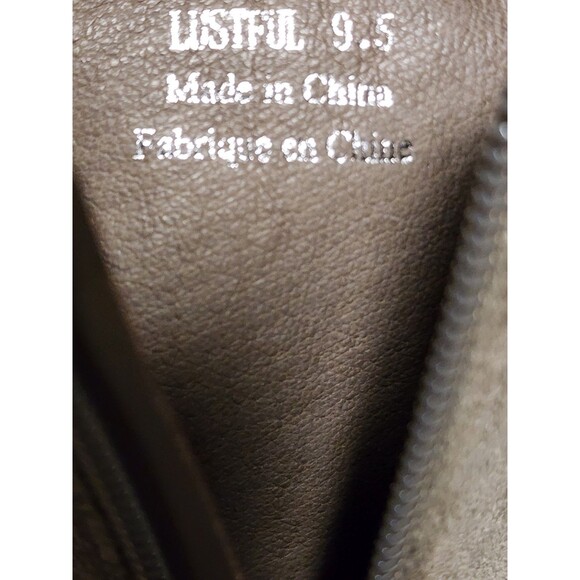 Jeffrey Campbell Lustful Suede Bootie Lucite Heel Size 9.5 Taupe Side Zip - Picture 6 of 7